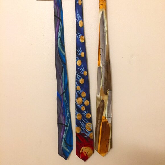 Lot of 3 J. Garcia Silk Ties - Picture 1 of 5